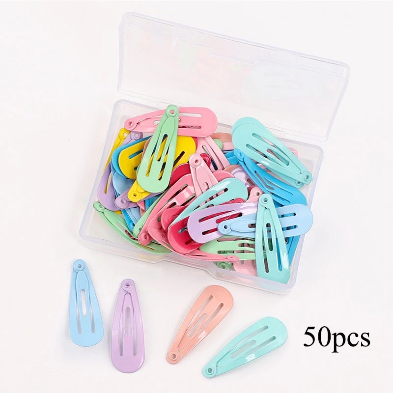 50Pcs/Box Elegant Simple Cute Cartoon Children BB Hair Clip Hair Accessories