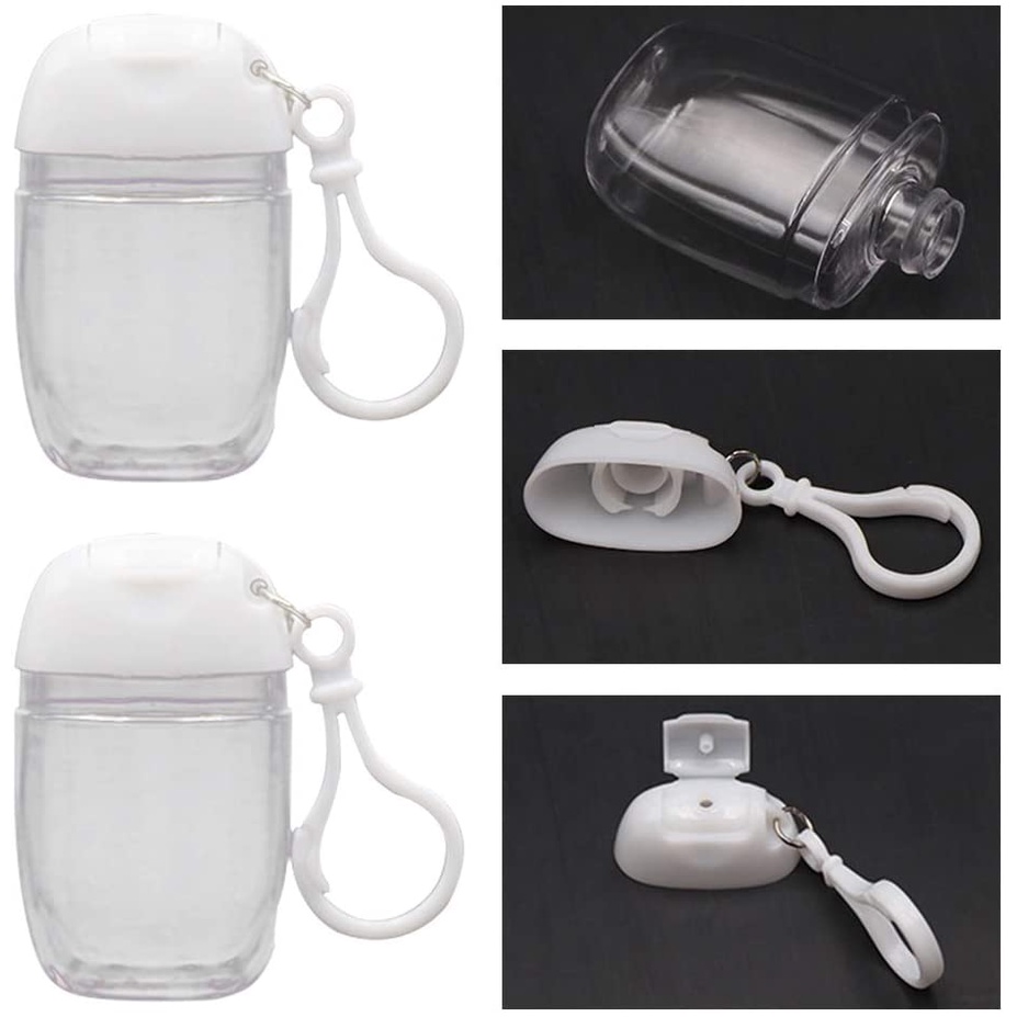 30ml Clear Empty Bottles with Travel Holder Hook Keychain