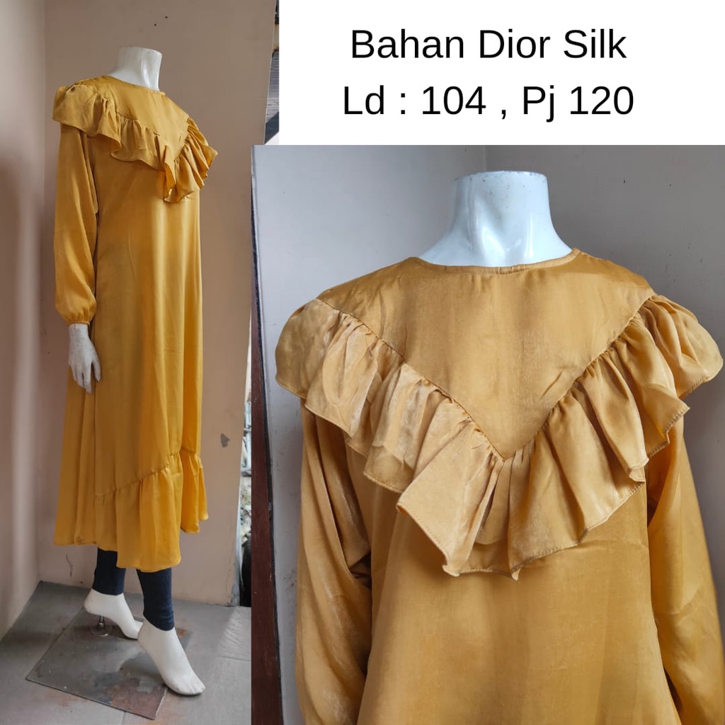 Midi Dress Premium Dior Silk Sabrina Premium