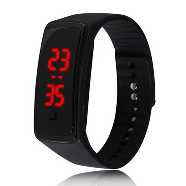 Jam Tangan Digital LED Sport Watch Jam Tangan Olahraga Full Black