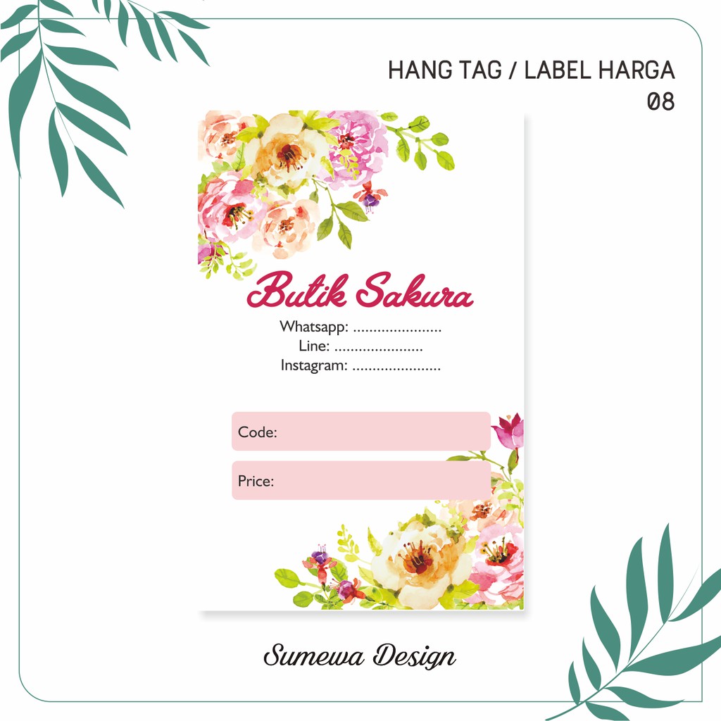 

Hang Tag / Price Tag / Label Harga / Label Baju - 08