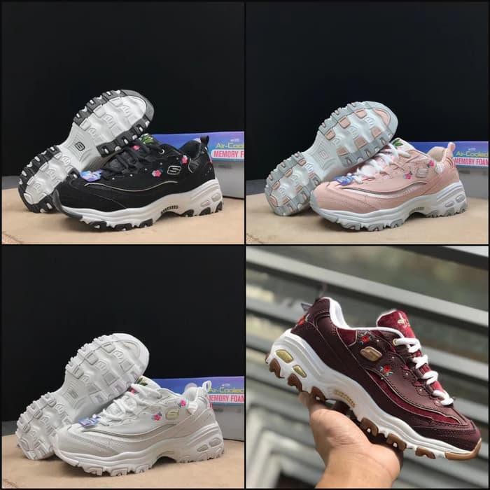 Flex12 Skechers / Sepatu Skechers Wanita / Skechers Dlites / Blossom - Putih, 36 Limited