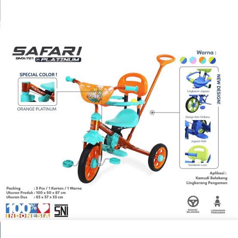 Sepeda Anak Roda Tiga PMB Safari Platinum