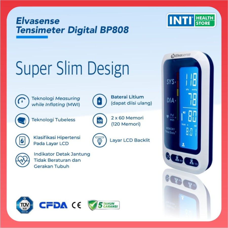 Tensimeter Digital ELVASENSE Tubeless - BP808