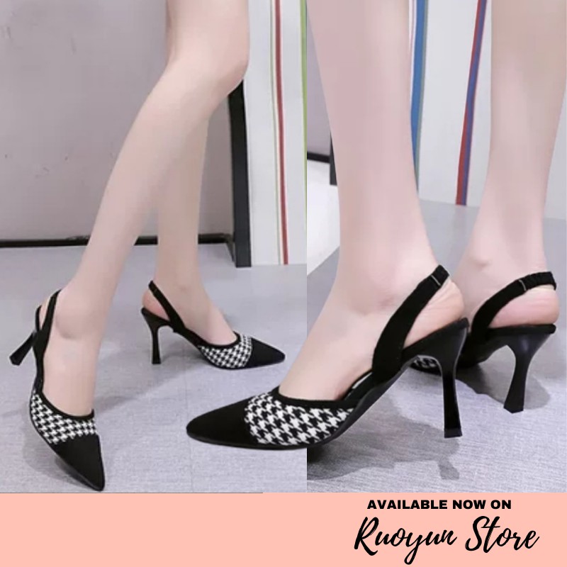 RYX - Plaid Lesty Sepatu Hak Wanita Fashion Casual/Kantoran - Ori Import