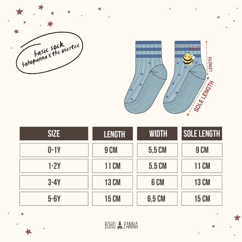 Bohopanna Sock &amp; Curly Sock x The Overtee Kaos Kaki Bayi 0-6thn