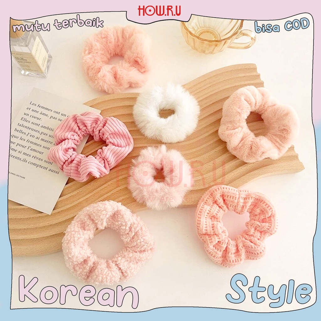 HOW.R.U | 48 Motif - Scrunchie Lucu  Untuk Ikat Rambut Cepol Hijab lucu