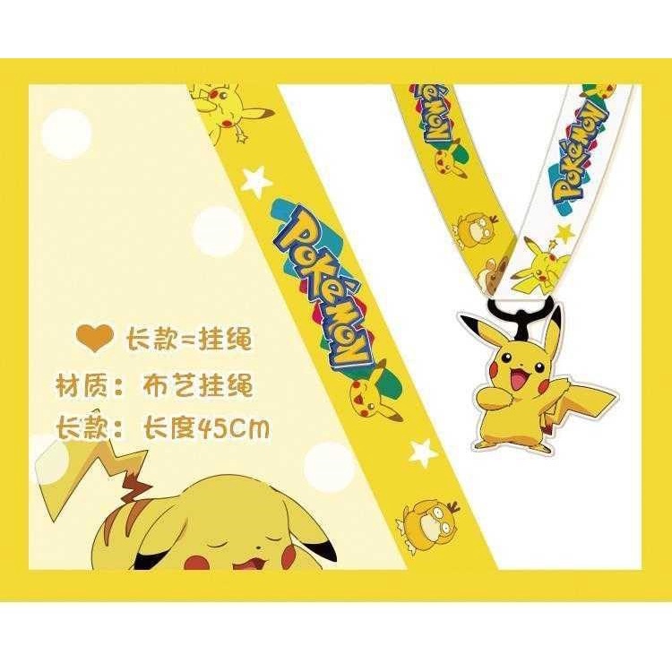 Pikachu ponsel lanyard melebar wanita kain leher tali pendek dan panjang ponsel jaringan liontin ran