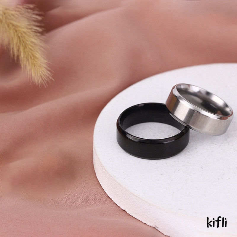 Cincin Matte Stainless Steel Punk,Sederhana Untuk,Hadiah Perhiasan Fashion Pria