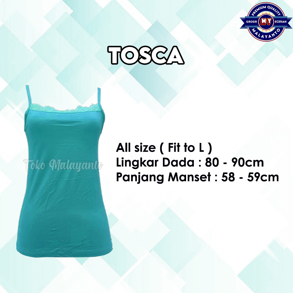 Tanktop Tali Kecil Renda Polos Warna Ukuran All Size Ready Stok!!-Tosca