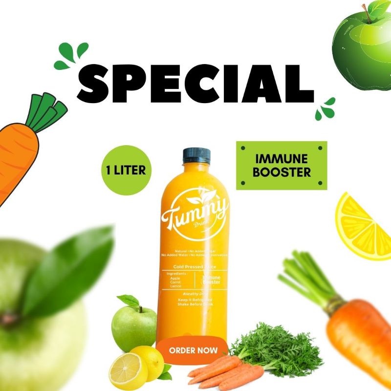 

Cold Pressed Juice Tummydrink Immune Booster 1 Liter Sehat