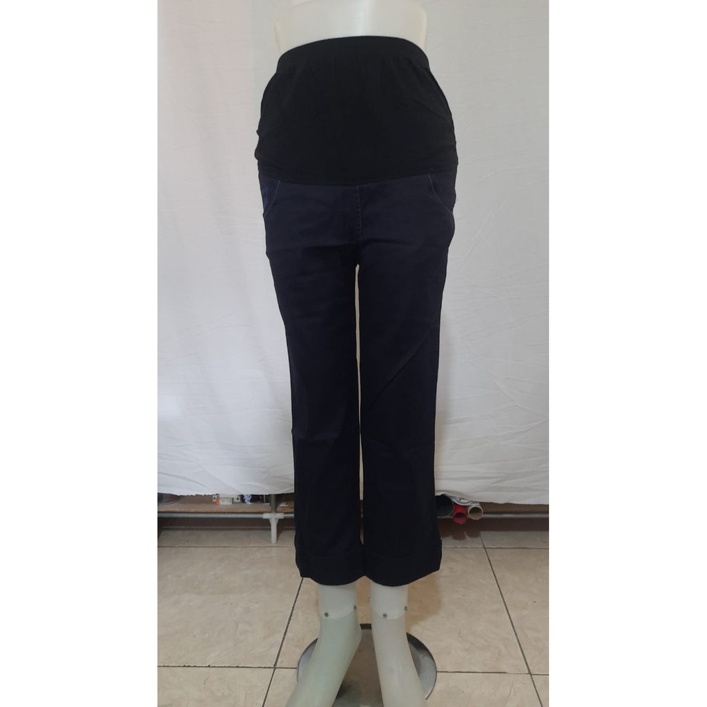 (PD001) Celana Hamil Pendek 7/8 Celana Hamil Denim Maternity Denim Pants