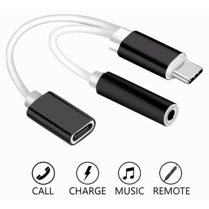 SAMBUNGAN HEADSET JACK AUDIO PLUS CHARGER - ADAPTOR PENGHUBUNG HEADSET