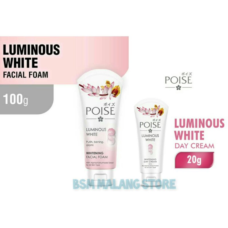 Paket Poise Luminous White Facial Foam 100g | Day Cream 20g