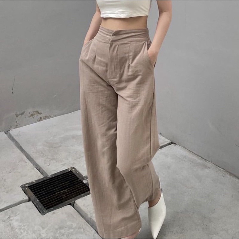 ASOKA Celana kulot linen highwaist 2239 Linen import | celana kulot wanita