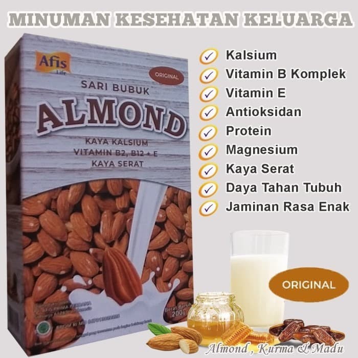 

Afis Sari Bubuk Almond, Kurma dan Madu Original 200gr