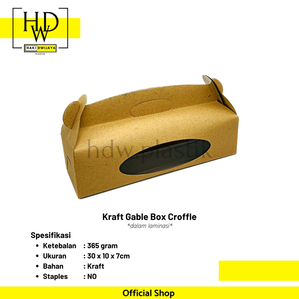 [MIN 20Pcs] Dus Kraft Coklat Gable Box Croffle Laminasi