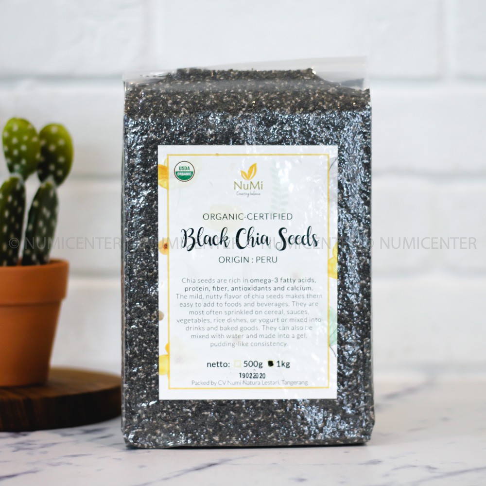 

1kg Certified Organic Black Chia Seeds Biji Chia Organik