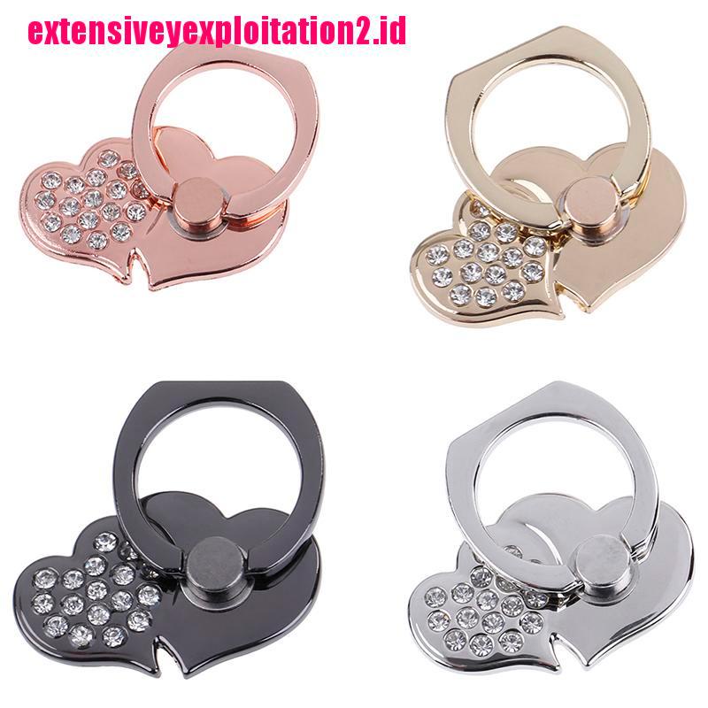 &lt; E2id &amp; &gt; ring stand holder Bentuk Hati Rotasi 360 Derajat Untuk Handphone