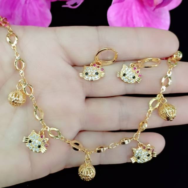 Xuping Gelang Hellokitty dan Anting