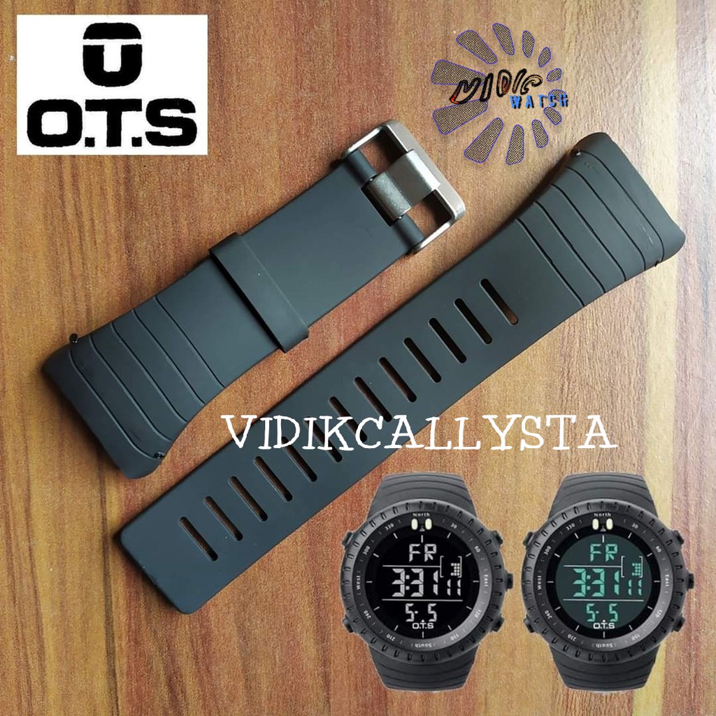 Strap Tali Jam Tangan Rubber OTS T5007G OTS 5007 black