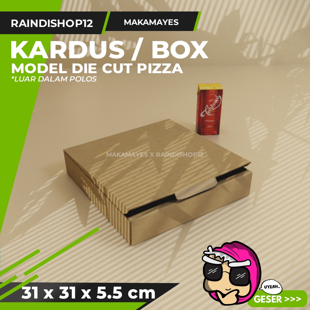 

BOX 31 X 31 X 5.5 CM KARDUS DIE CUT PIZZA KEMASAN PACKAGING KADO
