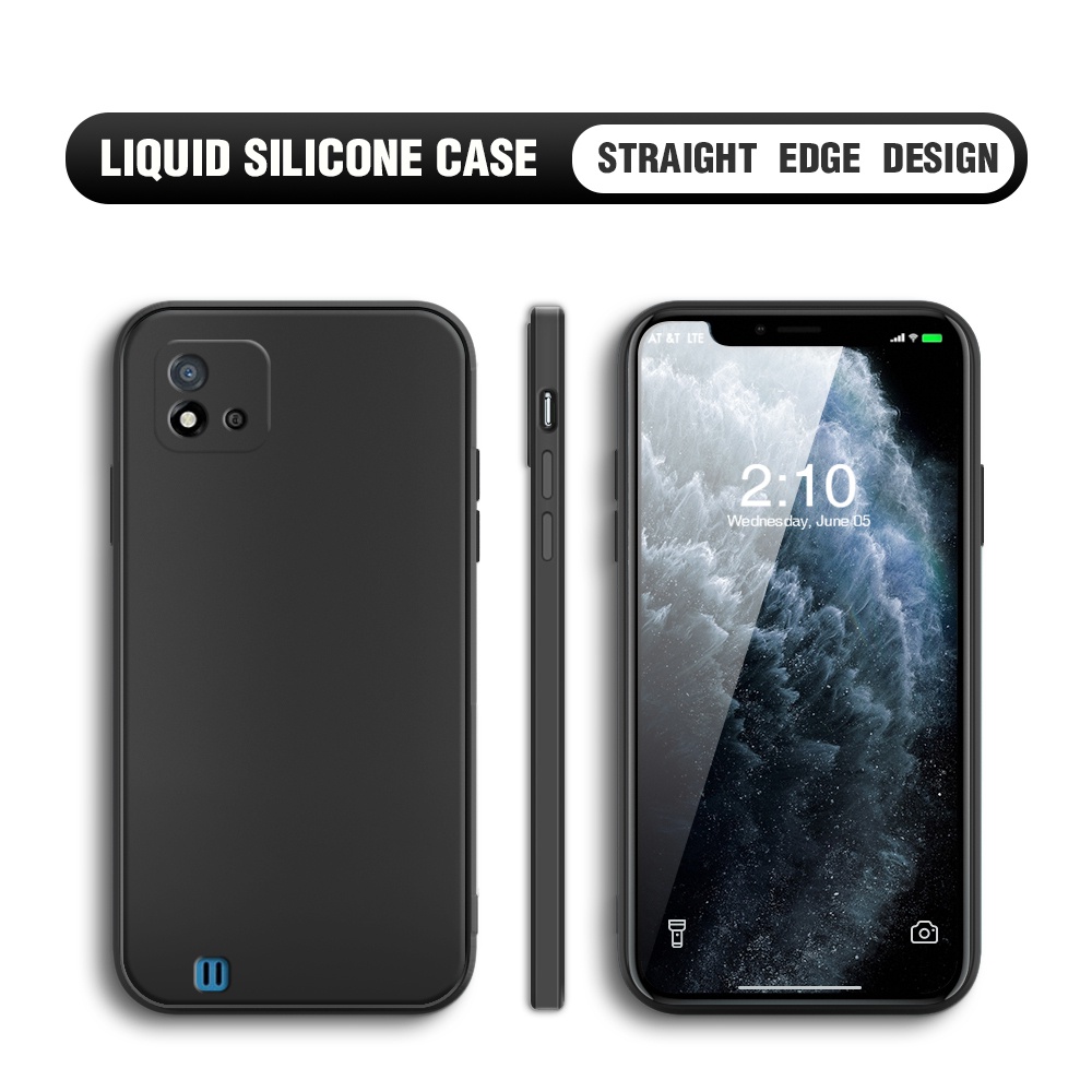 Case Realme C20 - C20A - C11 2021 Casing Ponsel Case Square Cair Asli Lembut Silikon Penuh Penutup L