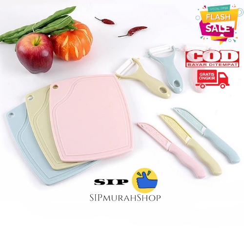 PISAU SET 3 IN 1 / PISAU SET DAPUR CERAMIC 3 IN1 / PISAU CERAMIC SET 3IN1 TALENAN PEELER BUAH