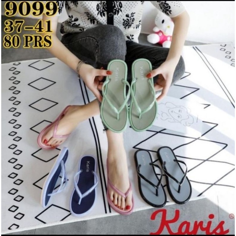 Sandal jepit wanita jelly empuk dan ringan Karis 9099 size 37-41
