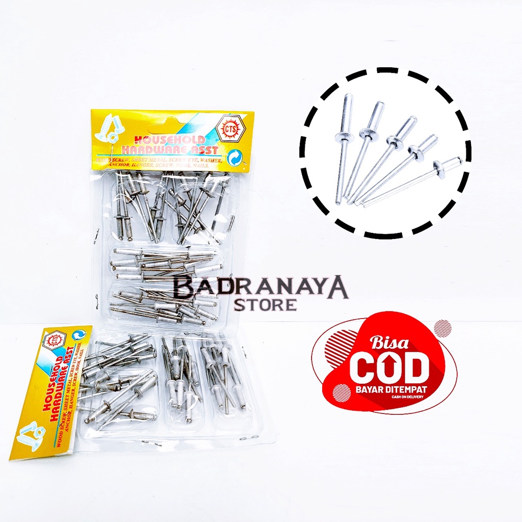 Jual Paku Ripet set 20 Pcs Beda Panjang Paku Rivet Paku Beton Household ...