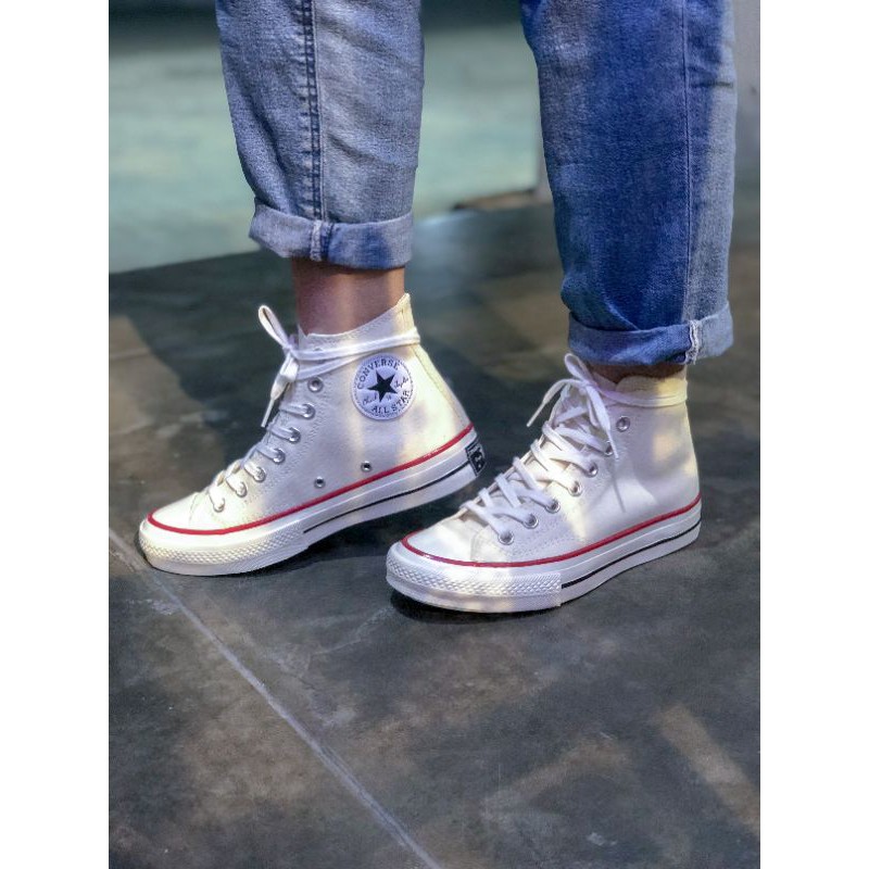 white tall converse
