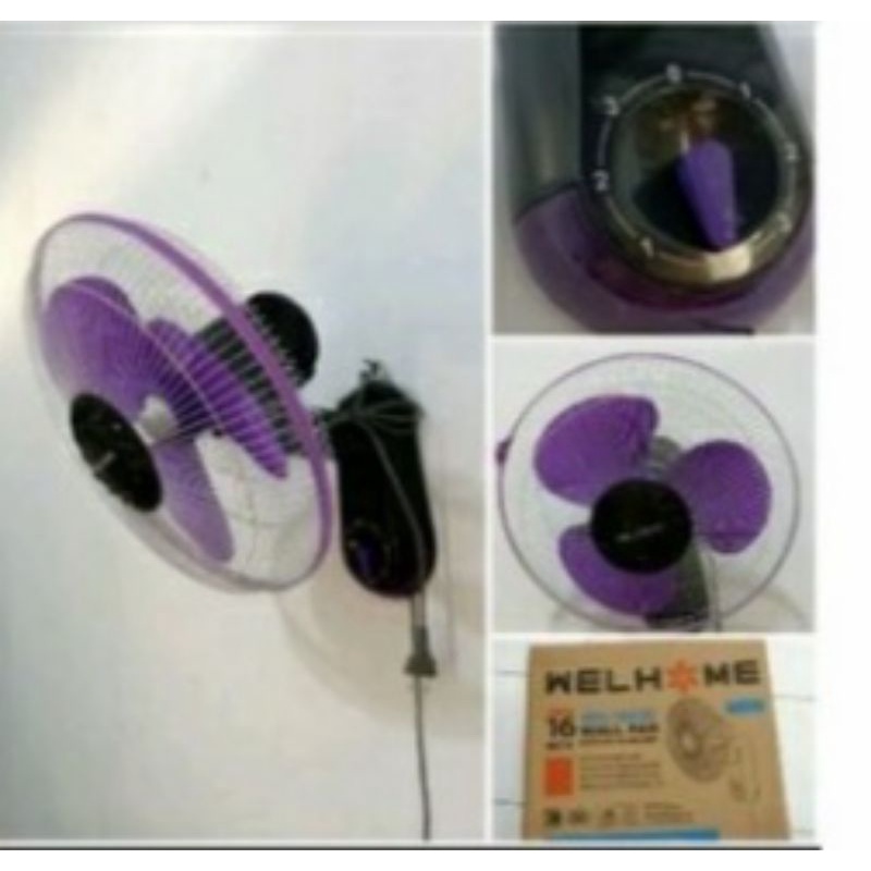 Kipas Angin Dinding 16 Inchi Wall Fan 1663E Welhome Bagus Murah