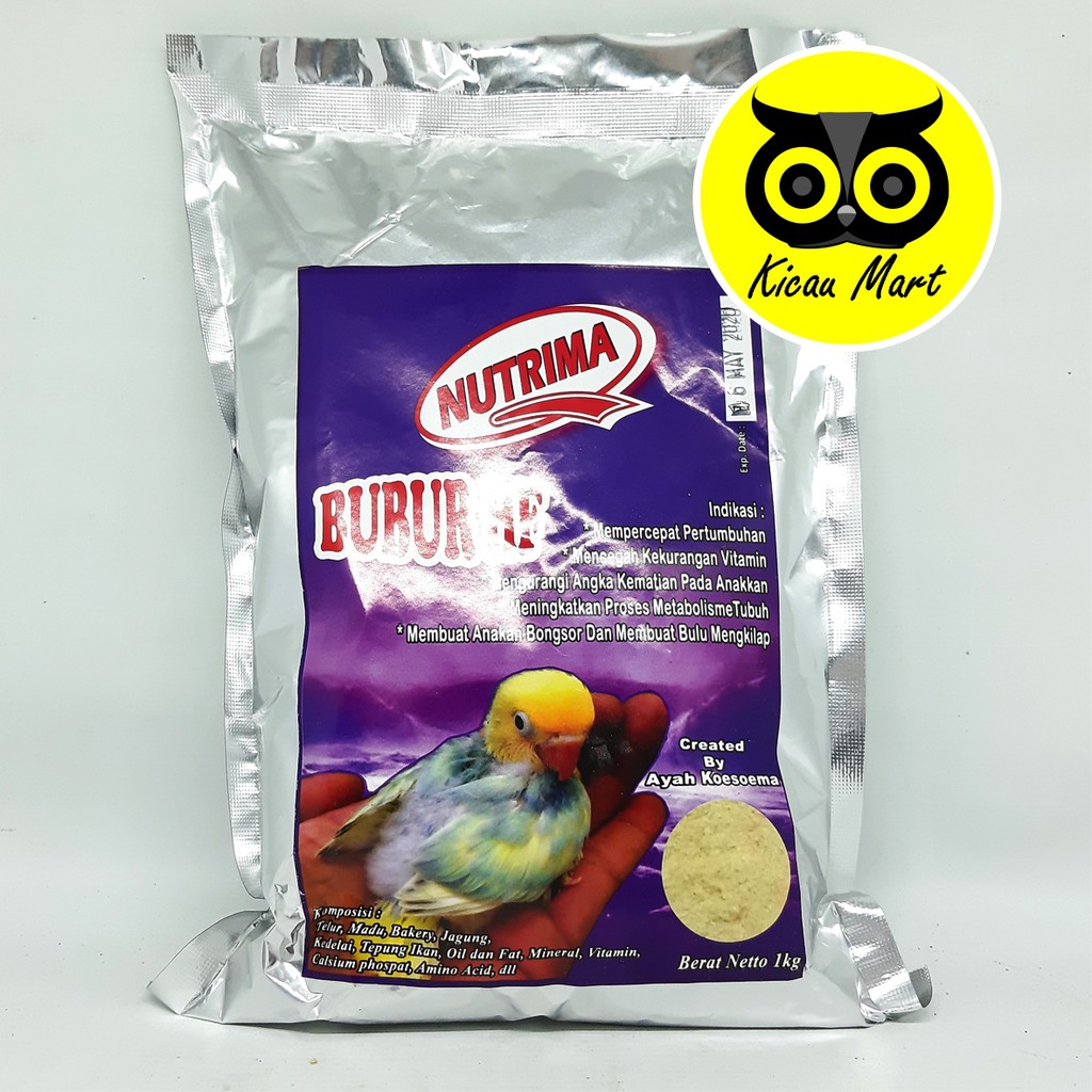 NUTRIMA HF 1KG BUBUR LOLOHAN UNTUK ANAKKAN BURUNG LOVE BIRD HANDFEED LOLOH SPET BURUNG LOVEBIRD HFPN