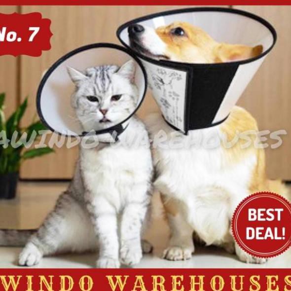 W79A PET COLLAR CONE LINGKARAN PELINDUNG CORONG PENUTUP LEHER KEPALA ANTI BITE ANJING KUCING NO 7 OR