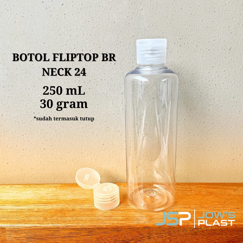 Botol Fliptop BENING TEBAL 250 mL | Botol PET BR Neck 24 250 mL