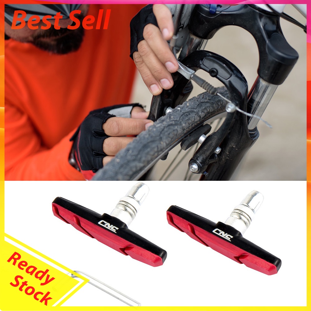 1 Pair Mountain Road Bicycle V-Brake Pads Bike Rubber Brake Holder Blocks