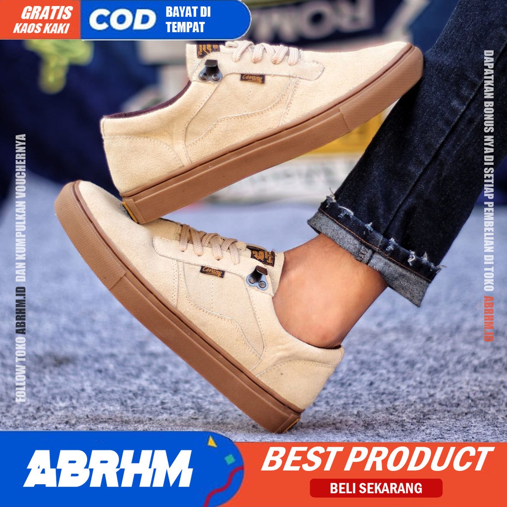 ABRHM X GORDON Sepatu Sneaker Pria Sepatu Pria Casual  Sepatu Sneakers Pria Cowok/ kulit Asli Suede Sepatu Kasual Gaya Keren kekinian Terlaris