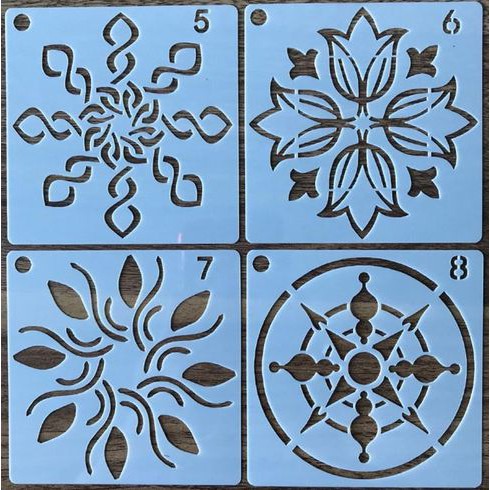 Plastic Stencil - Stensil Dekorasi Motif_MANDALA13 (4pcs)