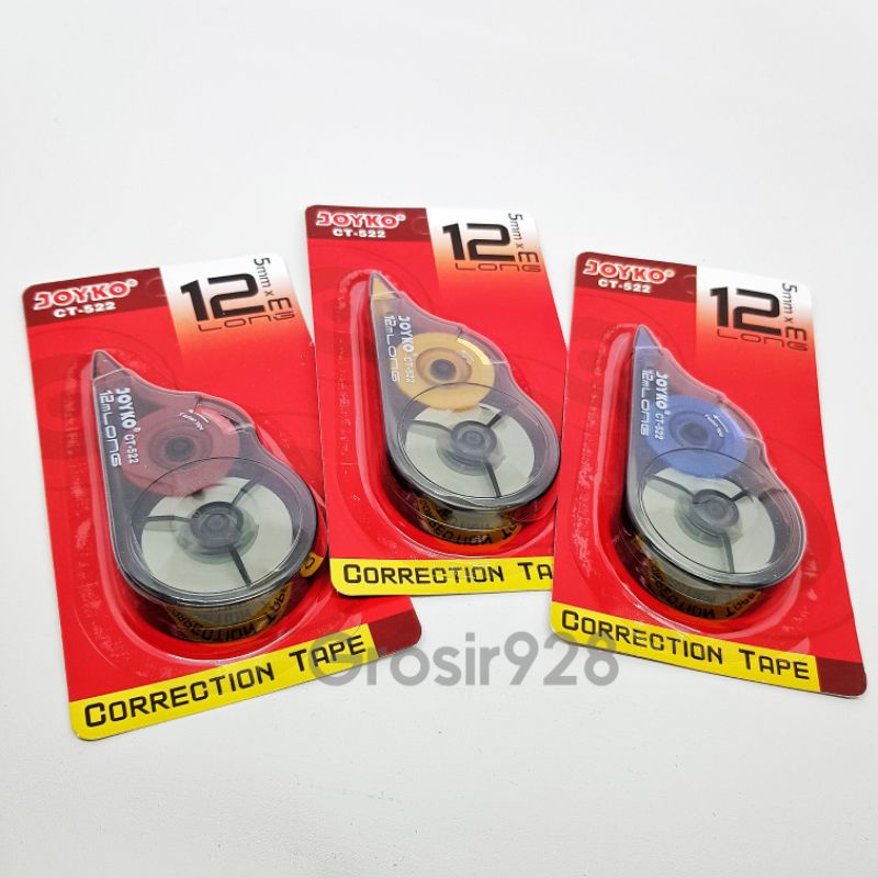 

Correction Tape / Pita Koreksi / Tipe X Roll Joyko CT 522 12m x 5mm Long Life