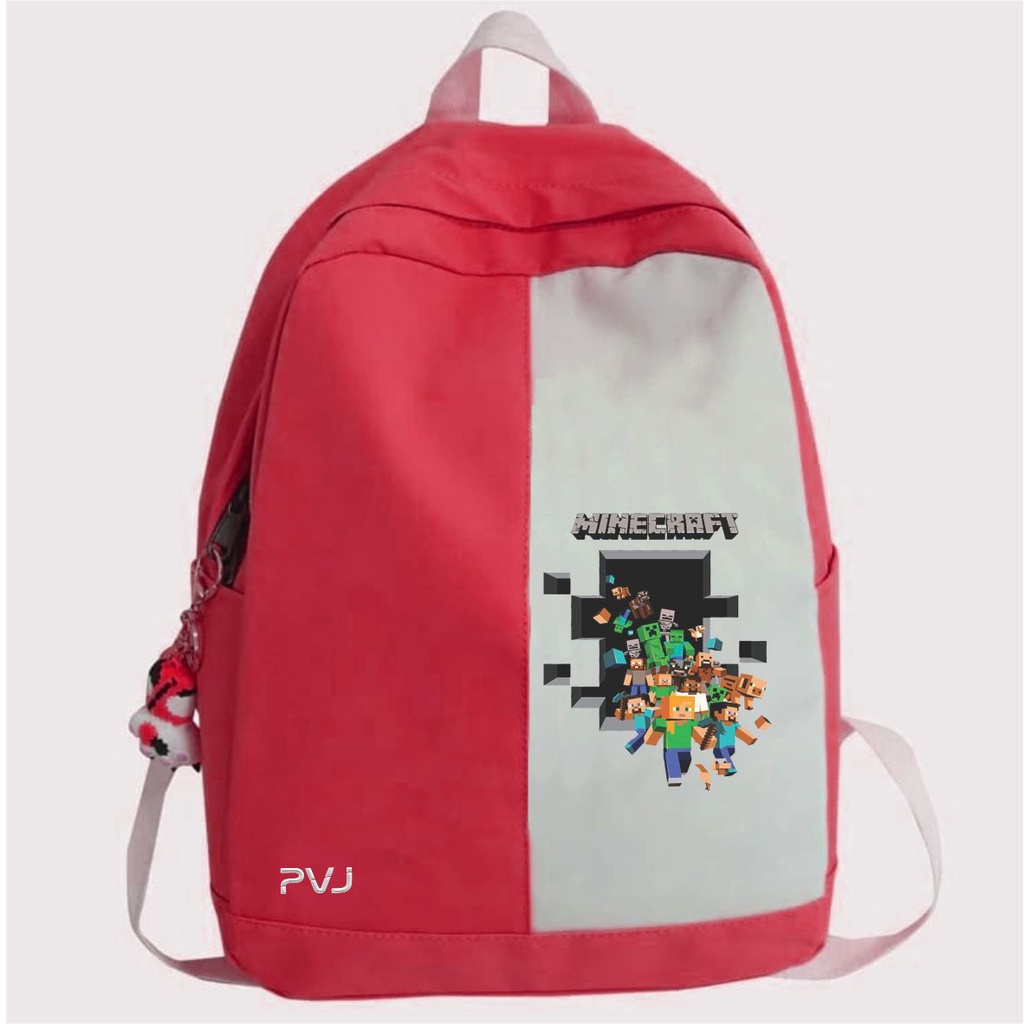 PVJ Tas Sekolah Anak laki laki SD Ransel Cowok karakter Mine-craft