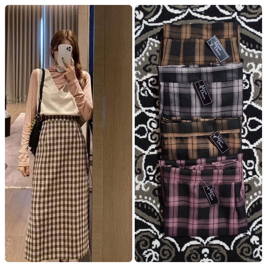 ROK KOTAK KOTAK ROK MODEL KLOK ROK KEKINIAN MOTIF KOTAK