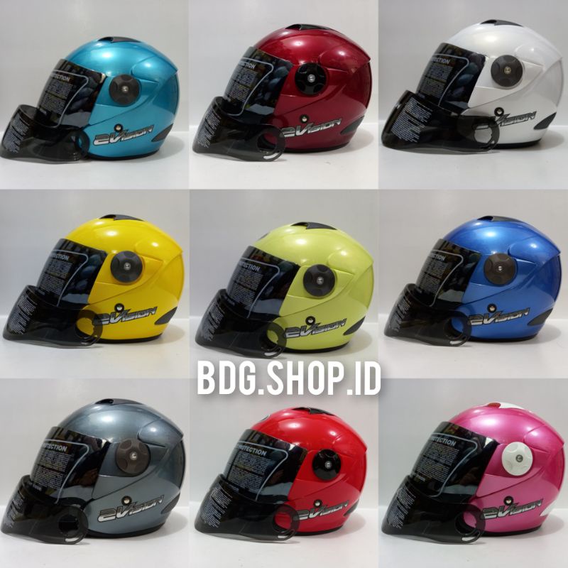 Helm kyt 2 vision solid halpace paket kaca silver