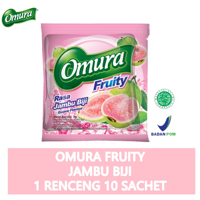 [MINUMAN SACHET] Powder Drink Omura Fruity Rasa Jambu Biji (1 Renceng)