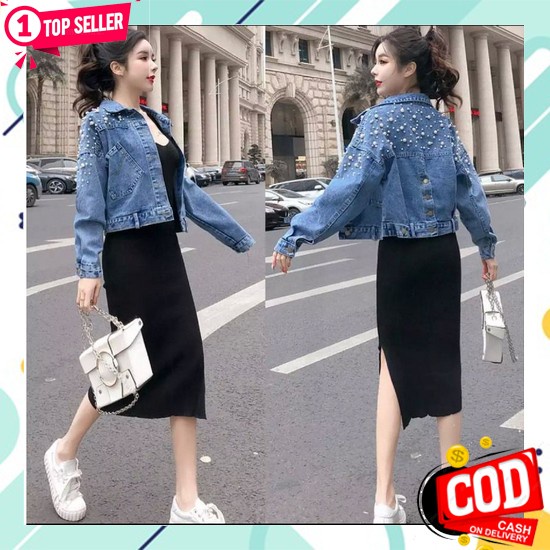 Bexa Oversize Jaket By Mikha | Jaket Jeans Wanita | Jaket Wanita Terbaru Kekinian 938 - Jaket Jeans 