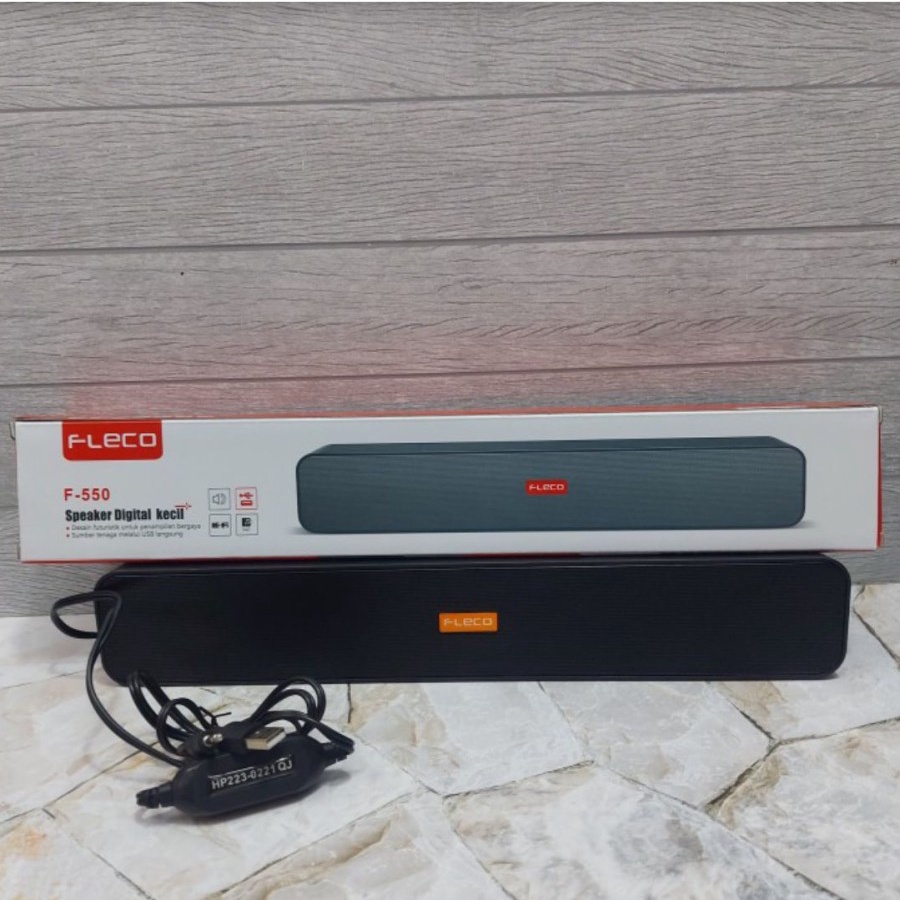 Speaker Komputer/Laptop/HP Original Merek FLECO F-550 USB Sound bar/ Speaker Aktif Super Bass