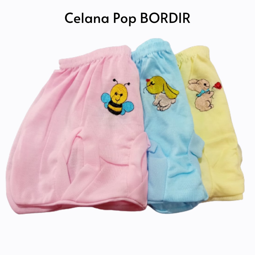 12Pcs Celana Pop Bayi Bordir Celana Kaca Mata Polos Bordir Halus Celana Kacamata Bayi 1 Lusin Perlengkapan Bayi Baru Lahir