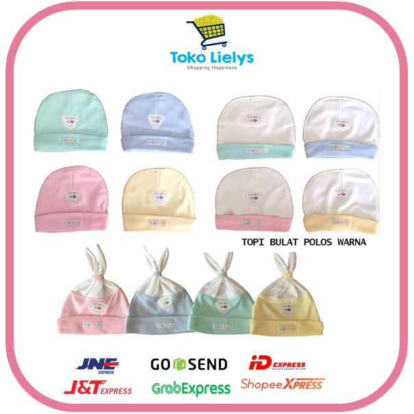 1 PCS LIBBY Topi Polos Warna Bayi Newborn