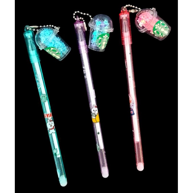 

PULPEN PEN GEL GANTUNGAN GELAS GLITTER STARBUCKS