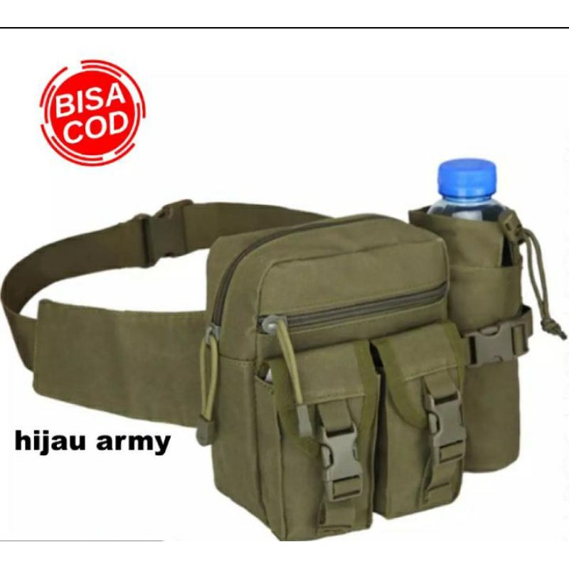 Slempang Slempang Free Tempat Botol army TACTICAL ( HARGA GROSIR ) Tas Pinggang Pria Wanita