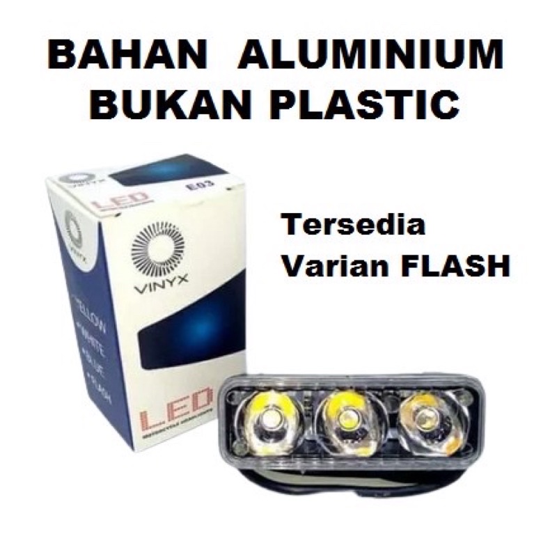 Lampu tembak sorot LED cree 3 mata 2 mode standby dan kedip waterproof Lampu E03